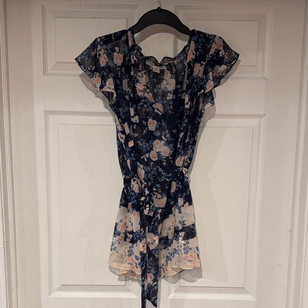 Beautiful Motherhood MaternityNavy Floral Blouse